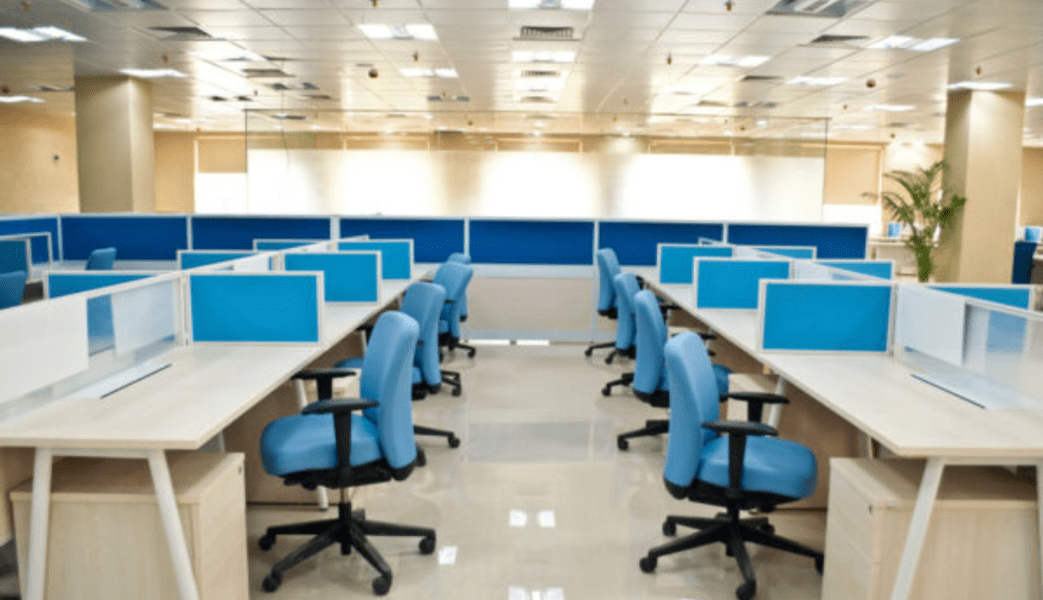 Office Work Station with Bulletin Board Partition